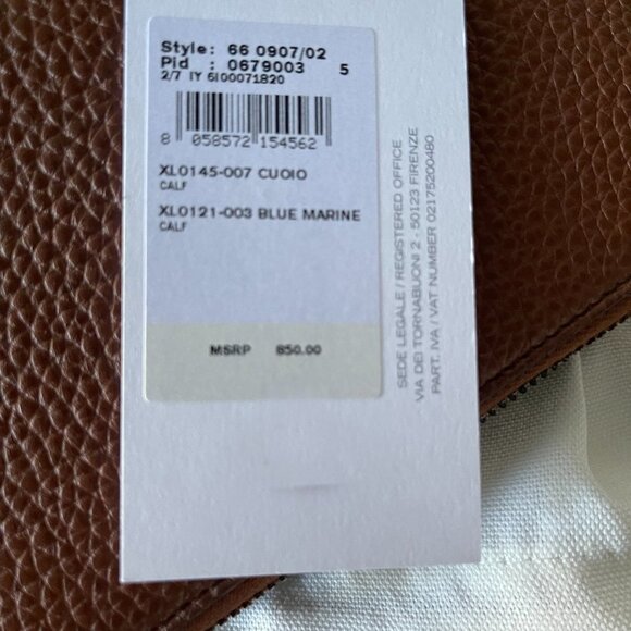 Ferragamo 66-0907/02 Men's Brown/Blue Leather Continental Travel Wallet - Picture 12 of 12